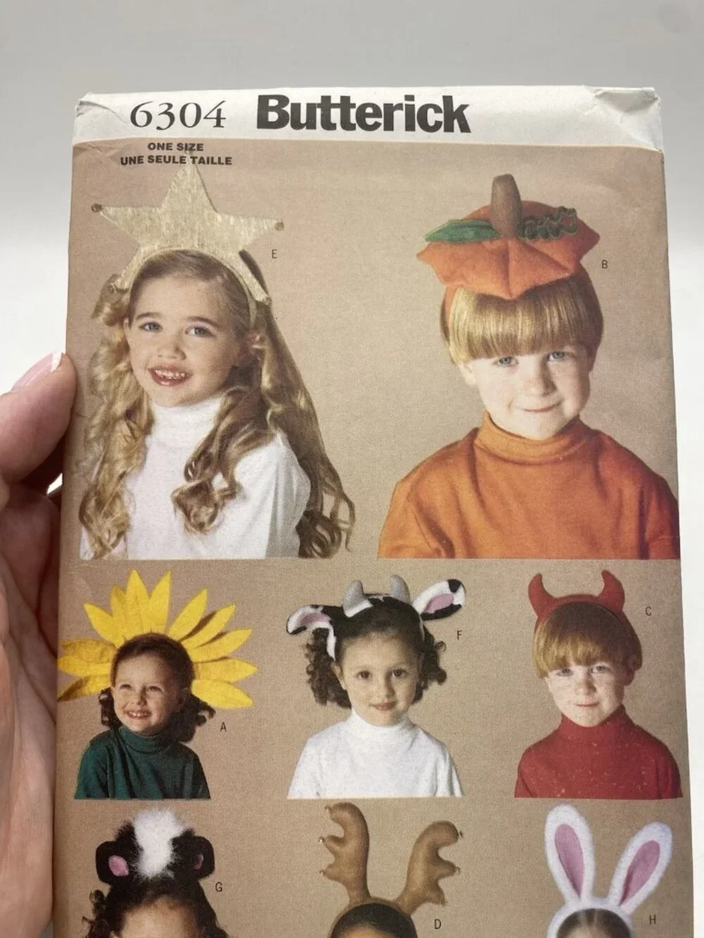 Butterick 6304 Halloween Headbands Child Sewing Pattern Uncut Costume Play